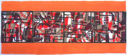 4 Fachfenster, Farbholzschnitt